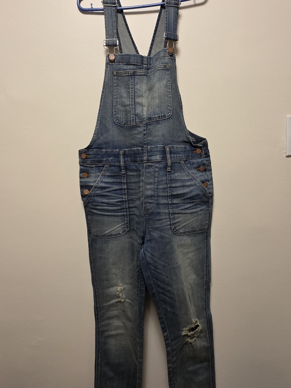 Madewell Adrian Distressed Denim Overalls
